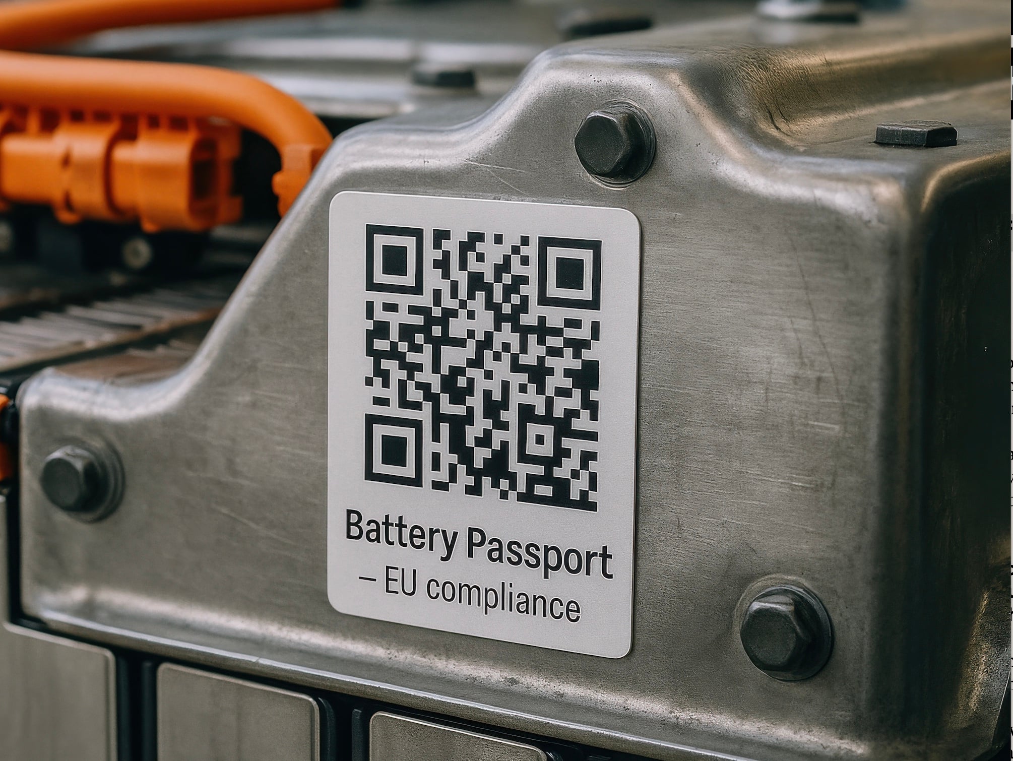 Showing a QR code for EU Battery Passport compliance