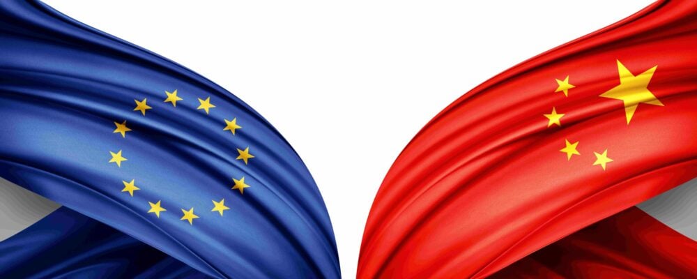 China-EU flags