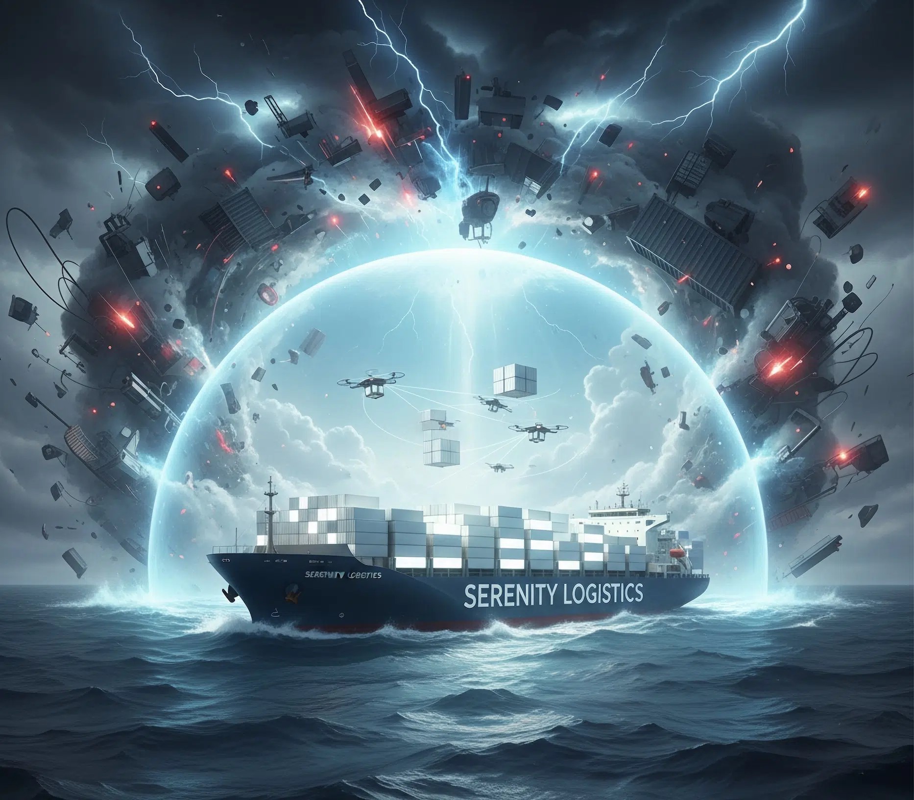 Generic image of a ship showing supply chain logistics